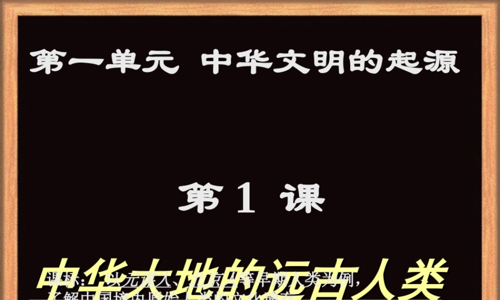 第1课中华大地的远古人类