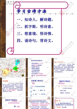 闻官军收河南河北上课用