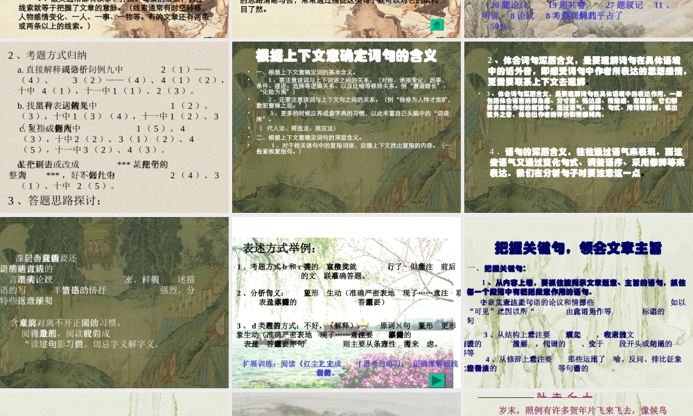 中考现代文阅读复习