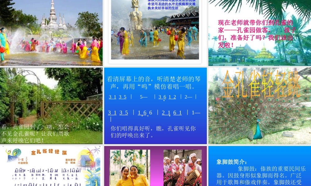 人音版音乐二上《金孔雀轻轻跳》课件1