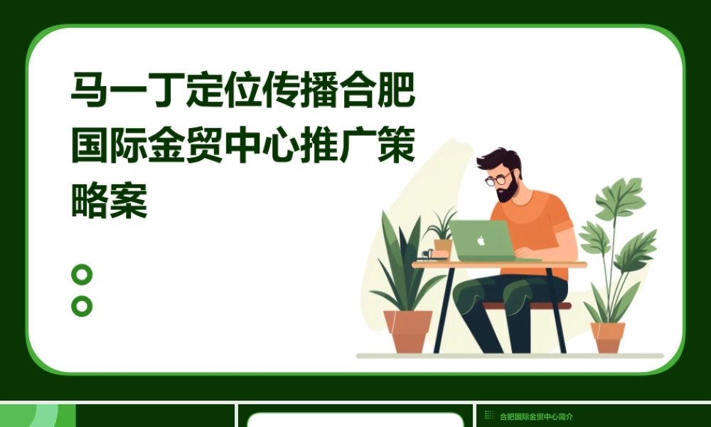 马一丁定位传播合肥国际金贸中心推广策略案课件