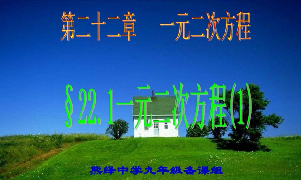 一元二次方程(1)