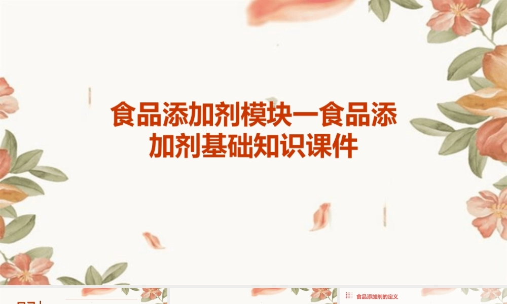 食品添加剂模块一食品添加剂基础知识课件