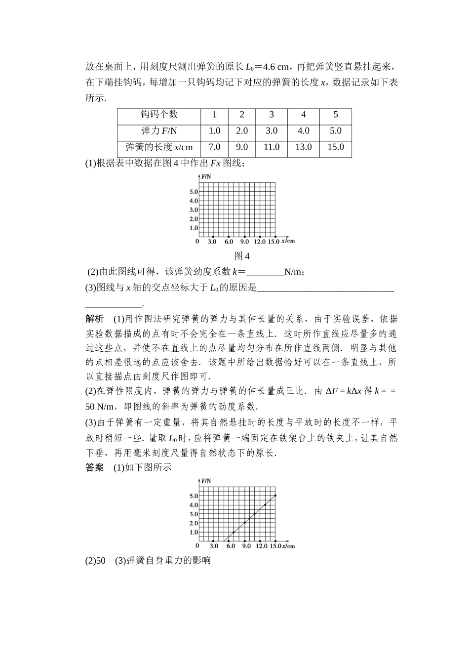 第二章第4讲实验二探究弹力和弹簧伸长的关系_第3页