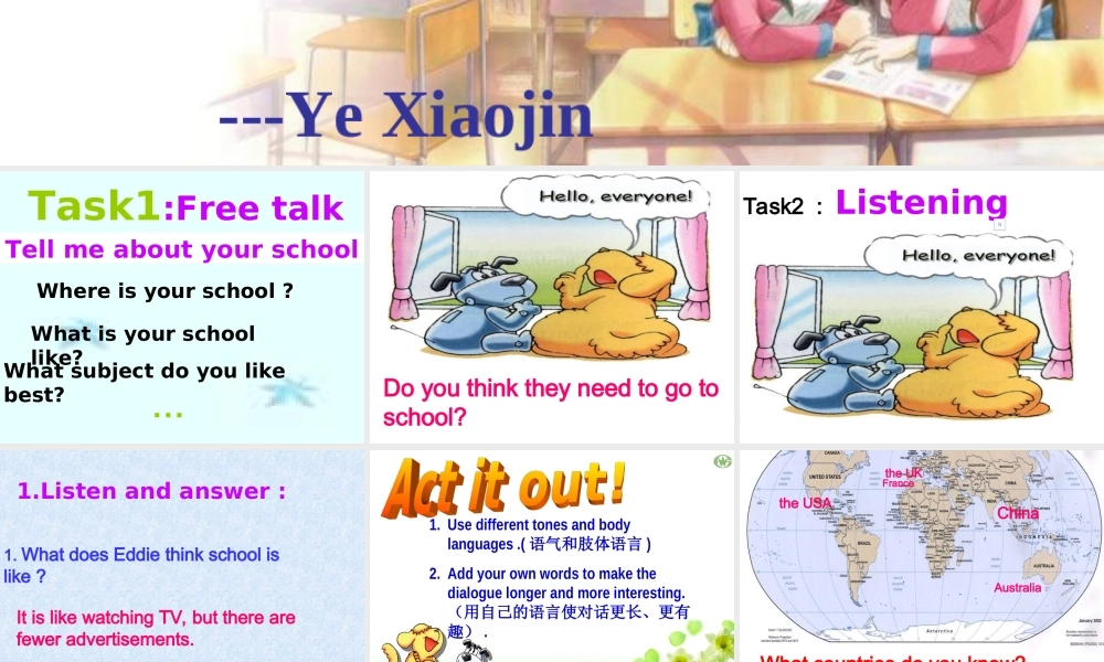 牛津译林版+八年级英语+上册+课件+Unit2+School+life+Welcome+to+the+unit（共34张PPT）（共34张PPT）