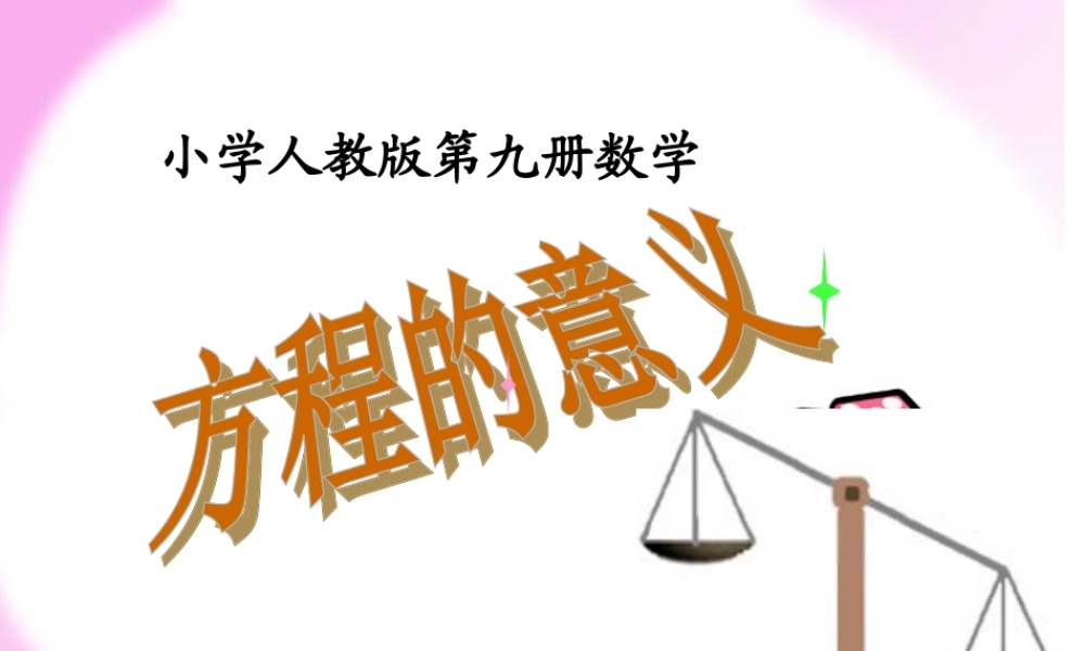 人教新课标数学五年级上册《方程的意义3》PPT课件