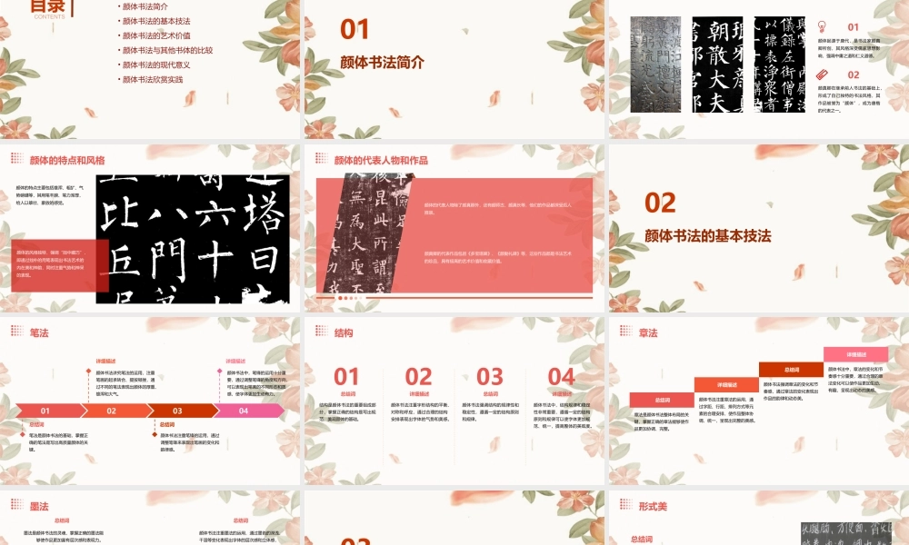 颜体书法欣赏课件