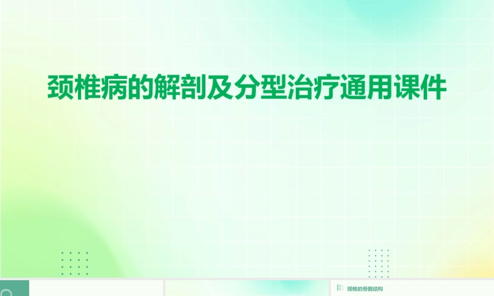 颈椎病的解剖及分型治疗通用课件
