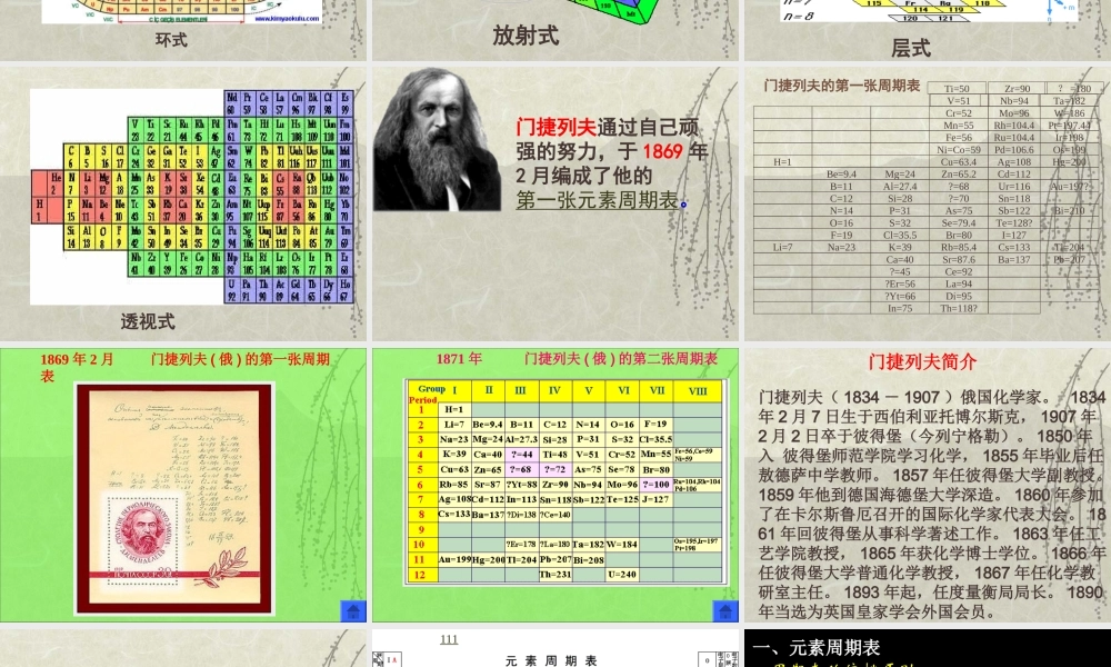 2015年秋人教版必修二优秀教师课件第一章第一节：元素周期表（共78张PPT）