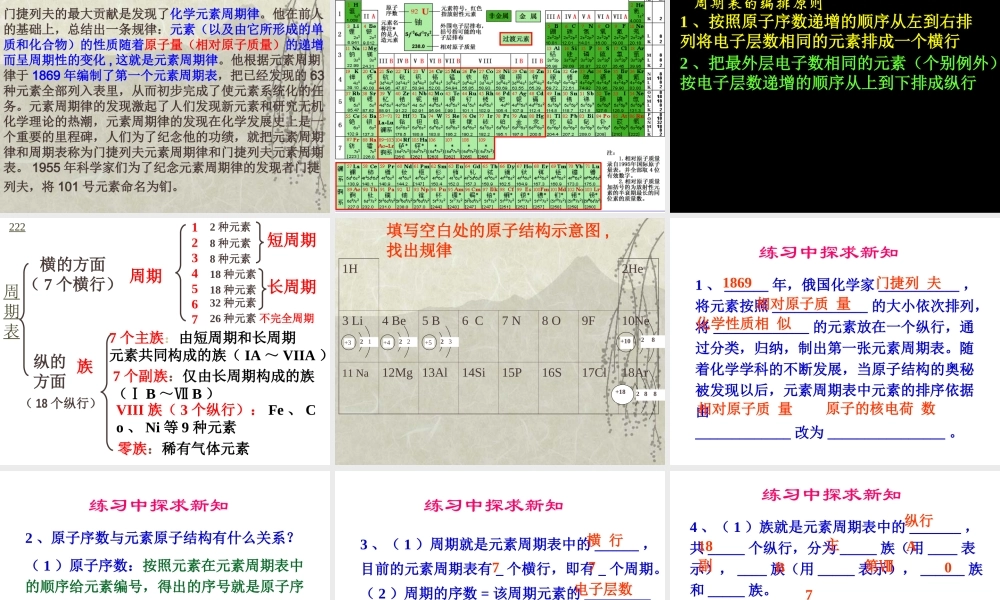 2015年秋人教版必修二优秀教师课件第一章第一节：元素周期表（共78张PPT）