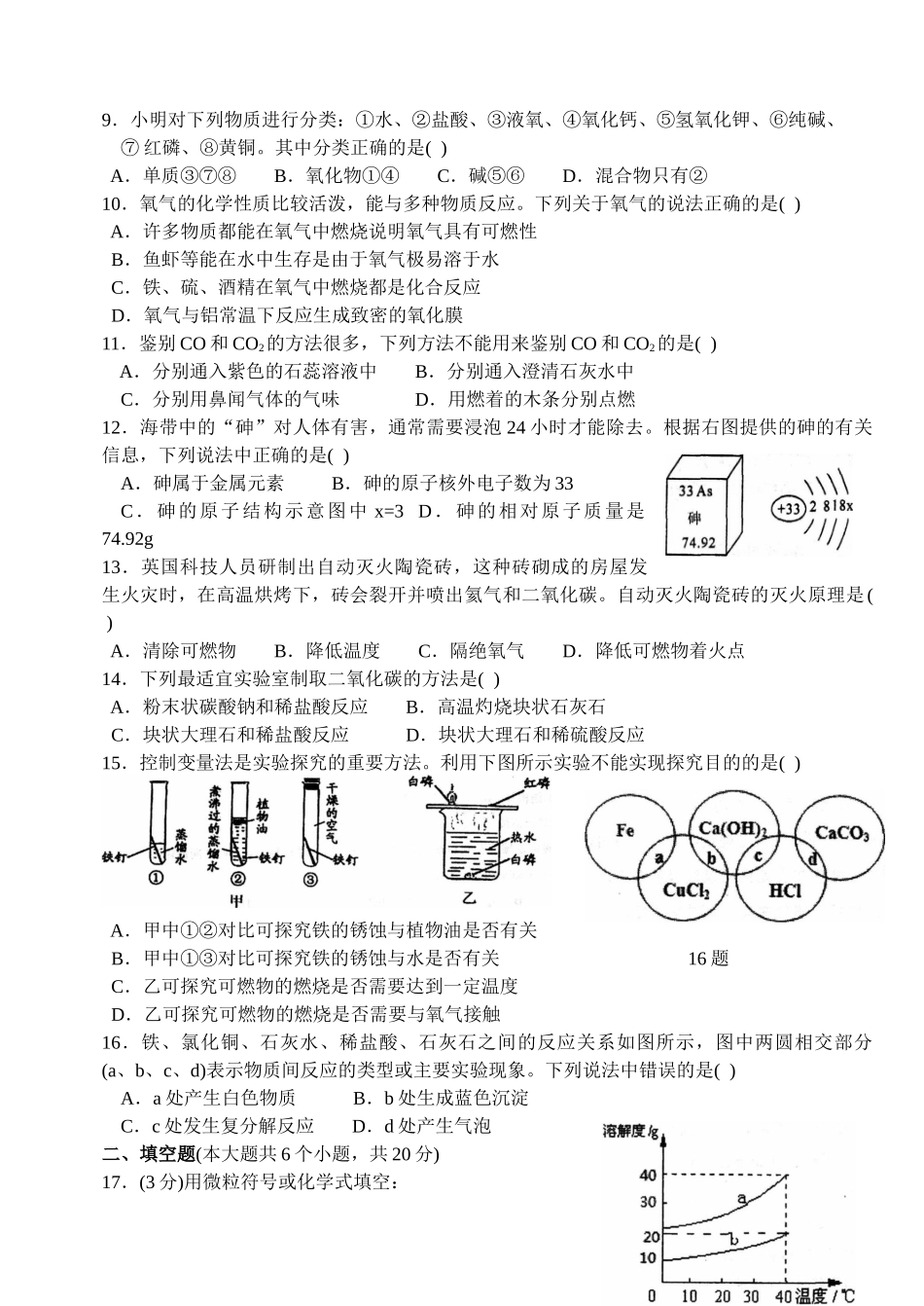 九年级(下)化学阶段测试试题_第2页