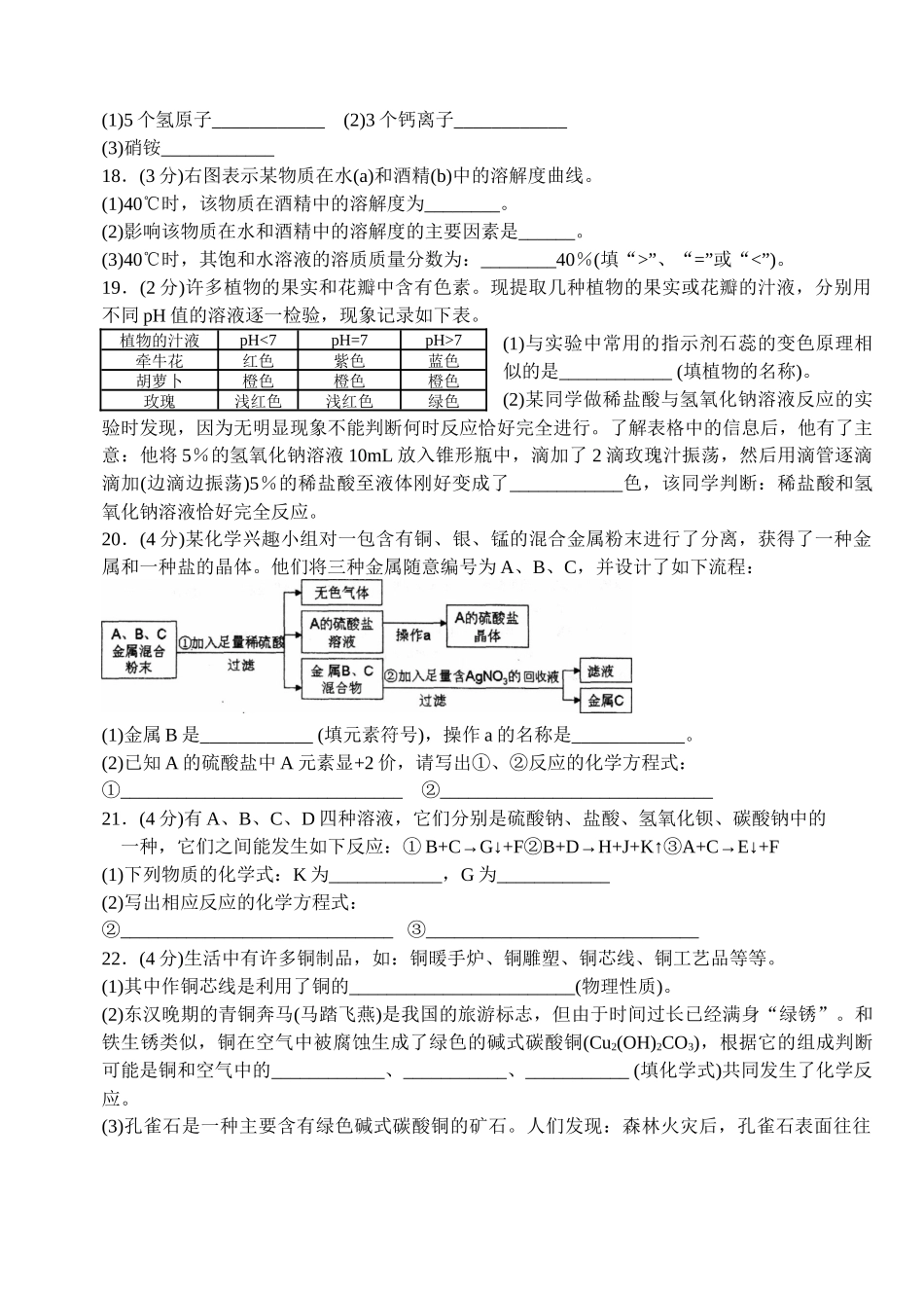 九年级(下)化学阶段测试试题_第3页