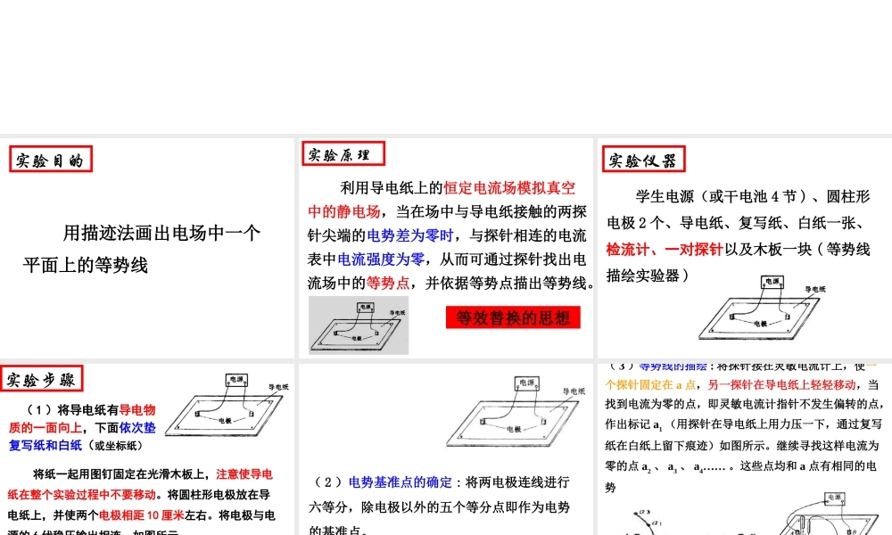 描绘电场中等势线