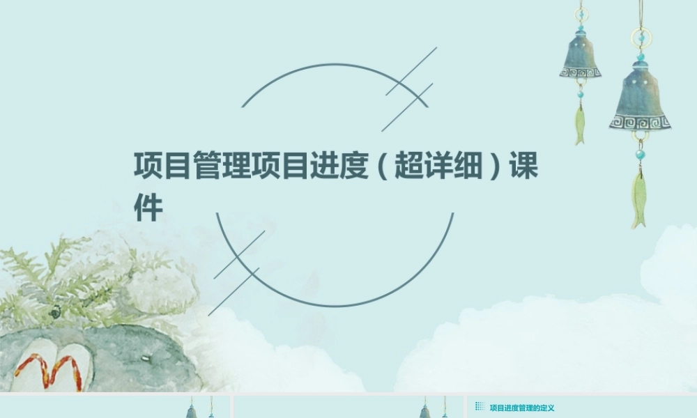 项目管理项目进度(超详细)课件