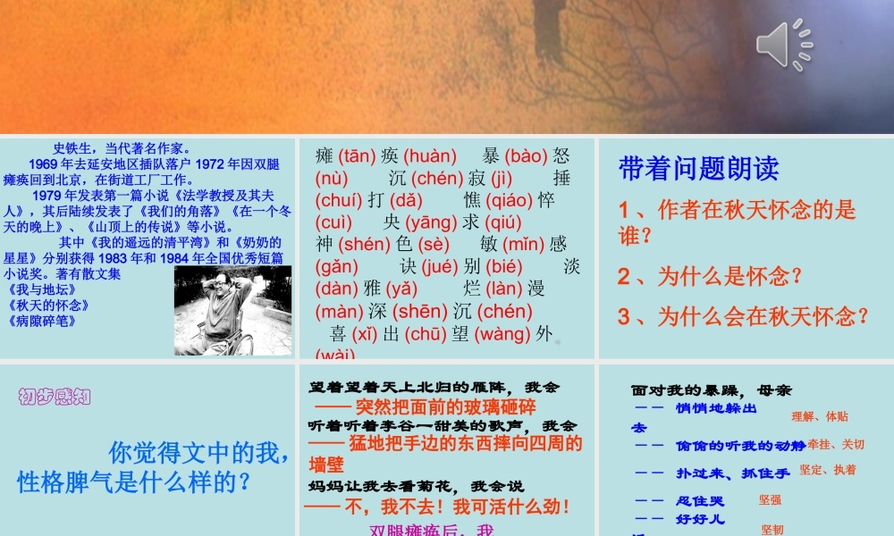 《秋天的怀念》课件