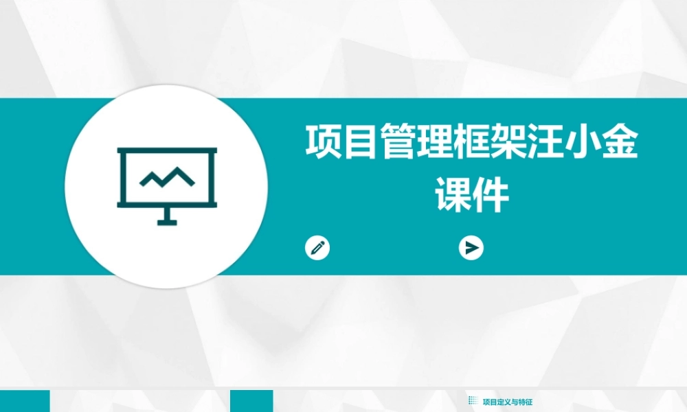 项目管理框架汪小金课件