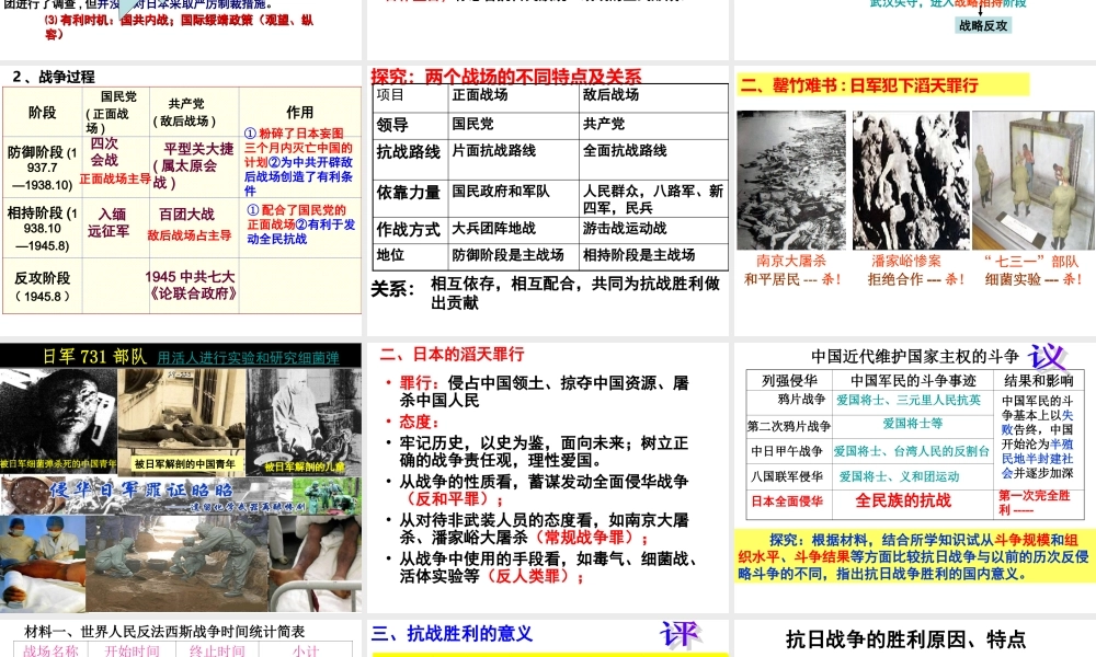 抗日战争课件设计