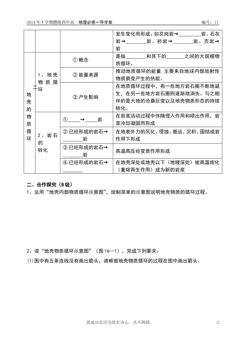 《地壳的物质组成和物质循环》导学案_第2页