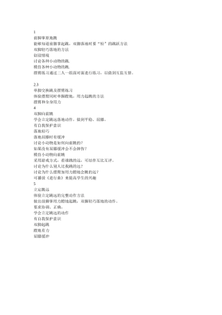 立定跳远单元知识结构