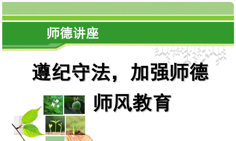 师德师风教育专题讲座