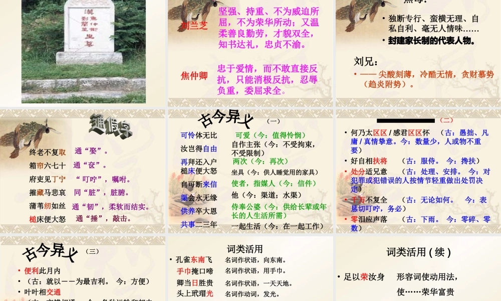 孔雀东南飞_精讲课件(免费)[1]