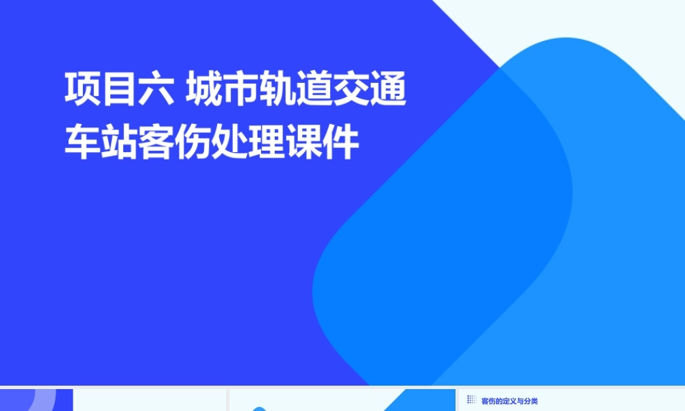 项目六 城市轨道交通车站客伤处理课件