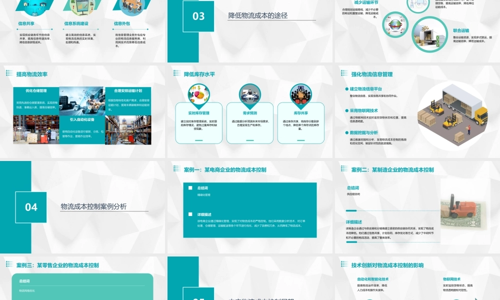 项目七学会控制物流成本课件