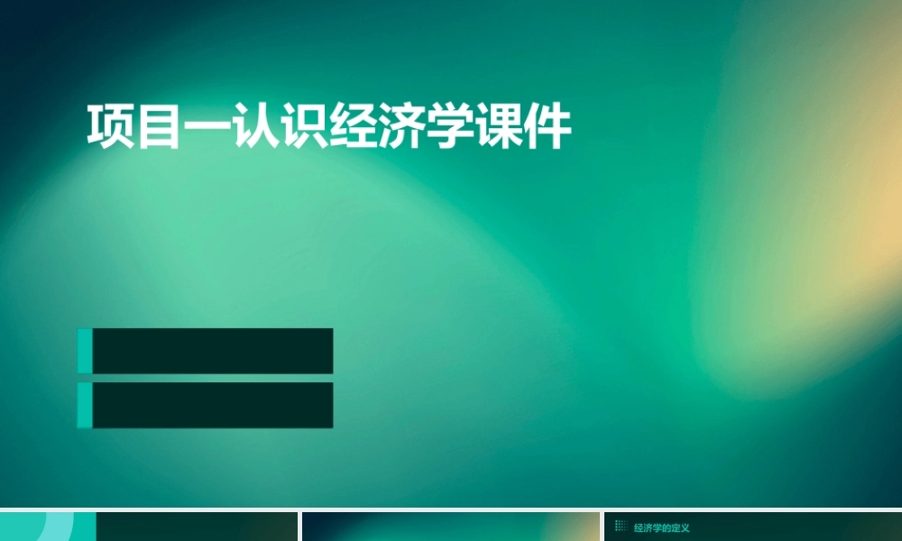 项目一认识经济学课件