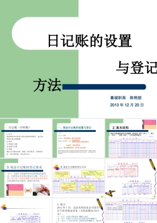 日记账的设置与登记