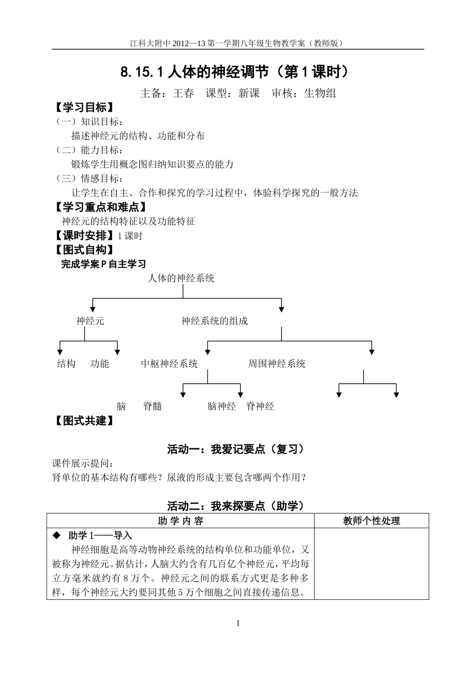 人体的神经调节第课时_第1页