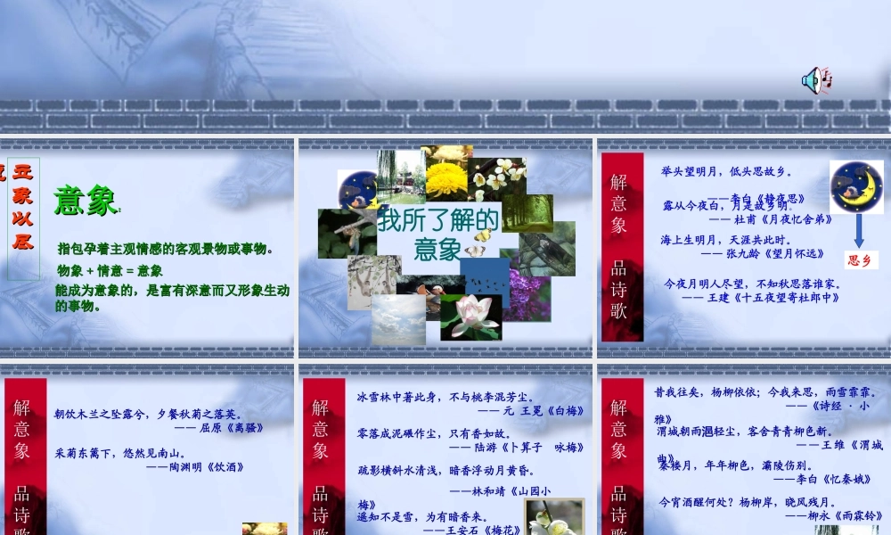 《综合性学习：解意象_品诗歌》——课件