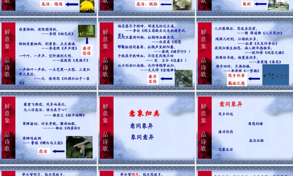 《综合性学习：解意象_品诗歌》——课件