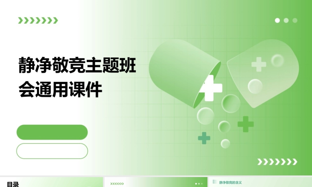 静净敬竞主题班会通用课件