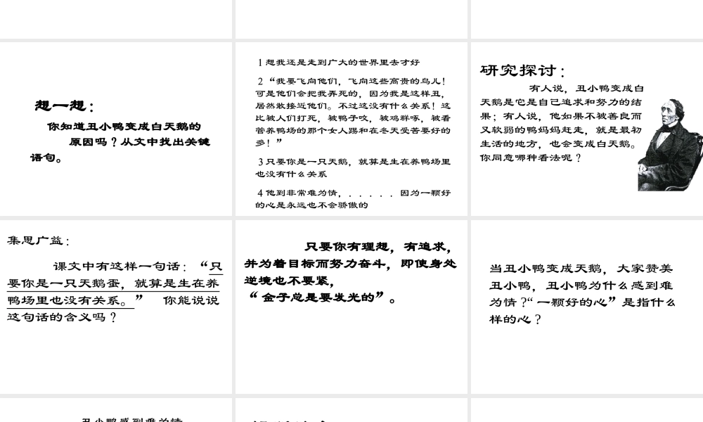 丑小鸭课件新人教版七年级下