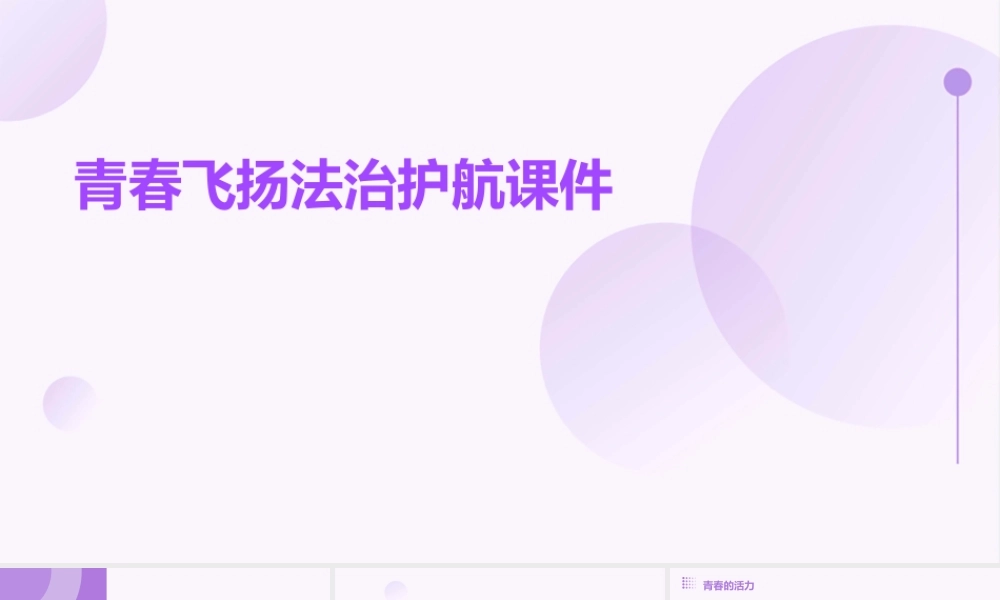 青春飞扬法治护航课件