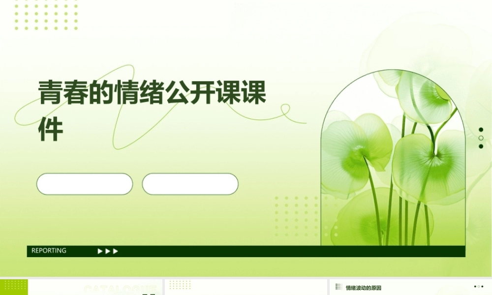 青春的情绪公开课课件