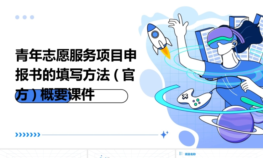 青年志愿服务项目申报书的填写方法(官方)概要课件