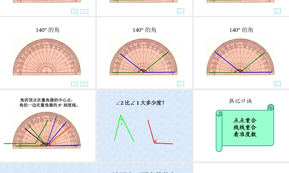 北师大版四年级数学上册《角的度量（二）》课件
