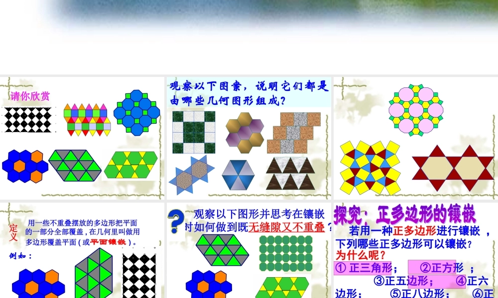 阳高三中七年级数学人教版下册平面镶嵌