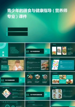 青少年的膳食与健康指导(营养师专业)课件