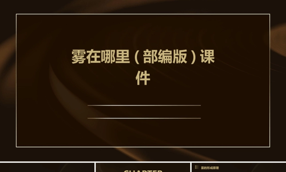 雾在哪里(部编版)课件