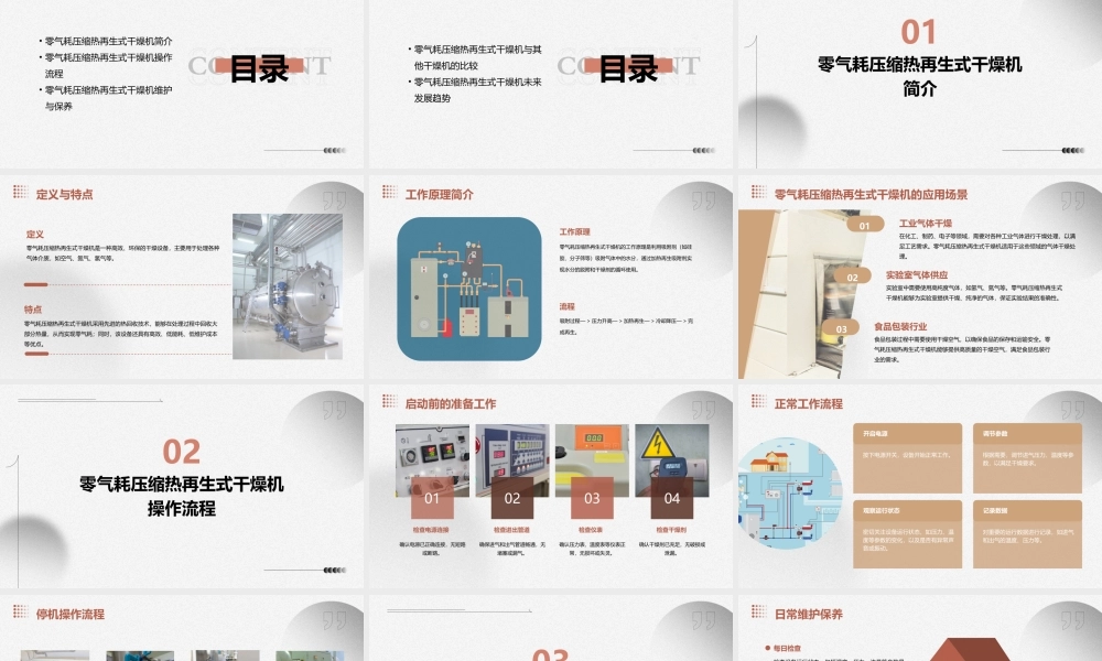 零气耗压缩热再生式干燥机工作流程通用课件