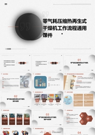 零气耗压缩热再生式干燥机工作流程通用课件