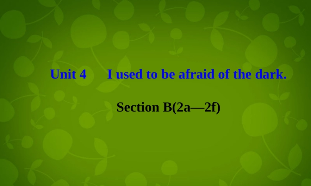 九年级英语全册 Unit 4 I used to be afraid of the dark Section B(2a 2f)课件 (新版)人教新目标版 课件