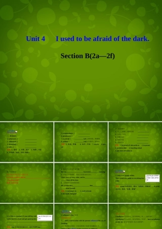 九年级英语全册 Unit 4 I used to be afraid of the dark Section B(2a 2f)课件 (新版)人教新目标版 课件