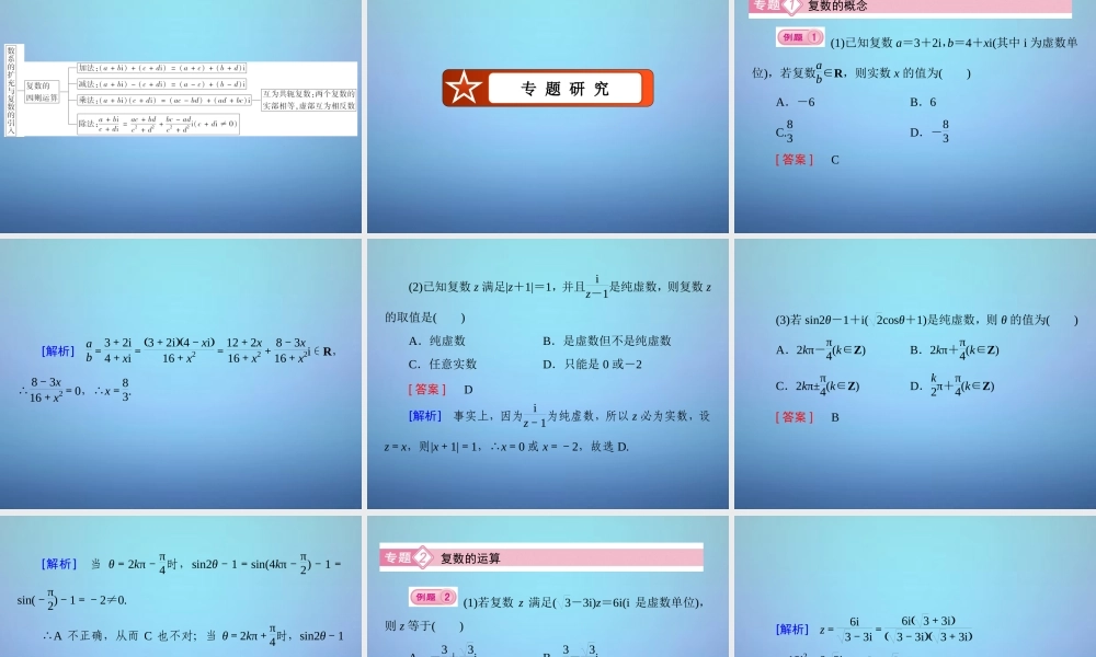 数学 第五章 数系的扩充与复数的引入章末归纳总结课件 北师大版选修2 2 课件