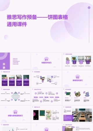 雅思写作预备——饼图表格通用课件