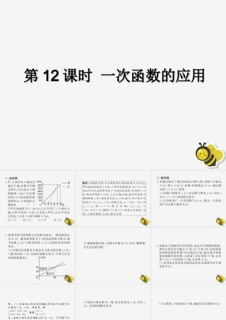 中考数学复习 第12课时 一次函数的应用(课后作业)课件