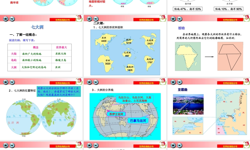 第二节世界的海陆分布
