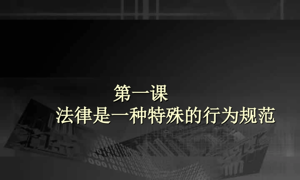 九年级政治复习课件 法律是一种特殊的行为规范 人教版 课件
